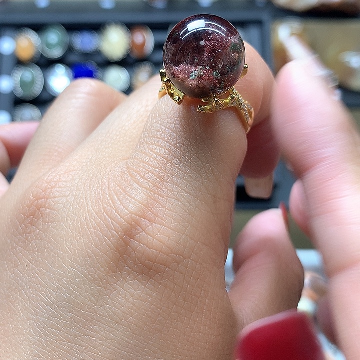 水晶水晶戒指银S925镶嵌佳*