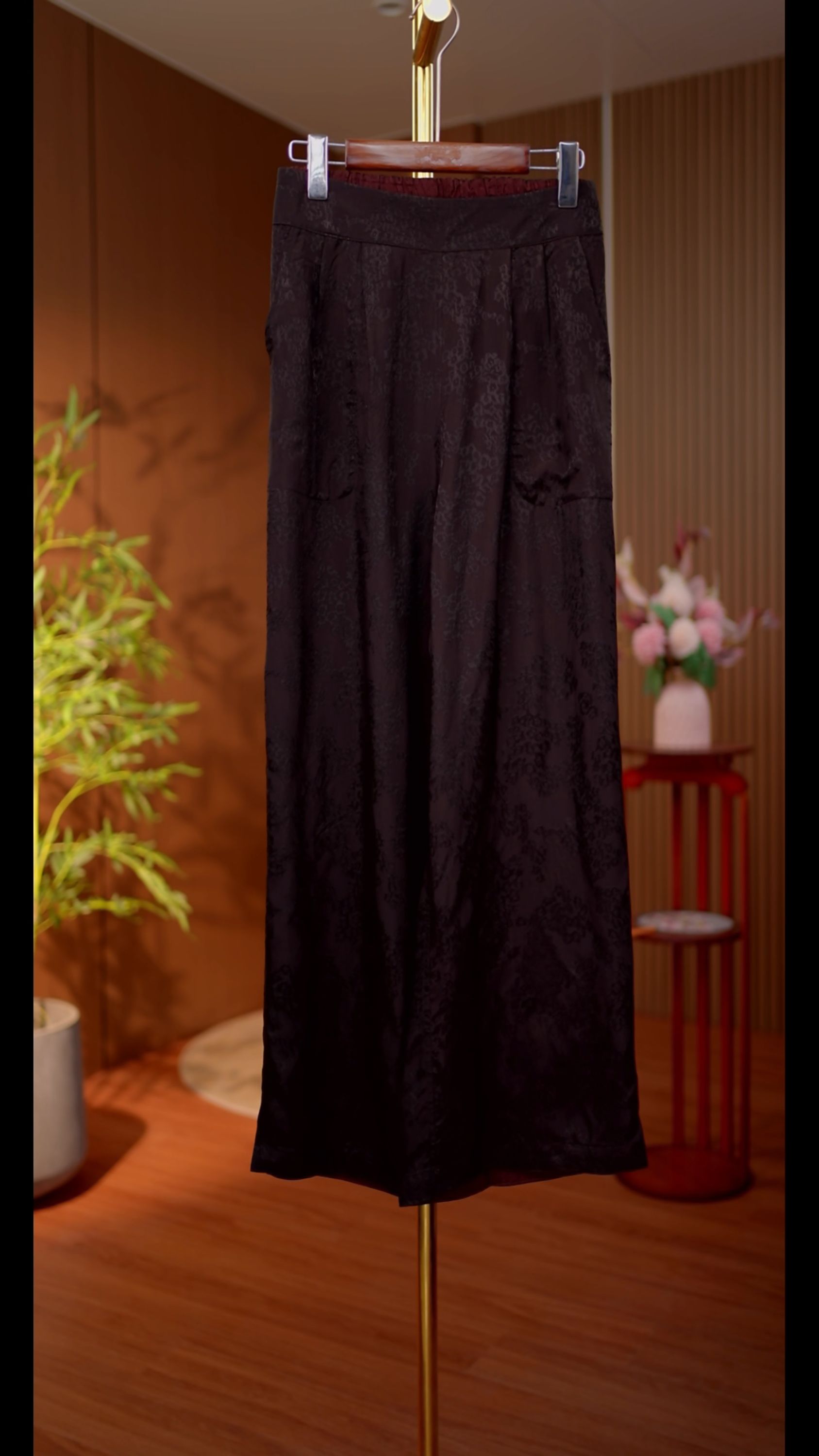 花珀-新中式国风老料双面穿裤0059