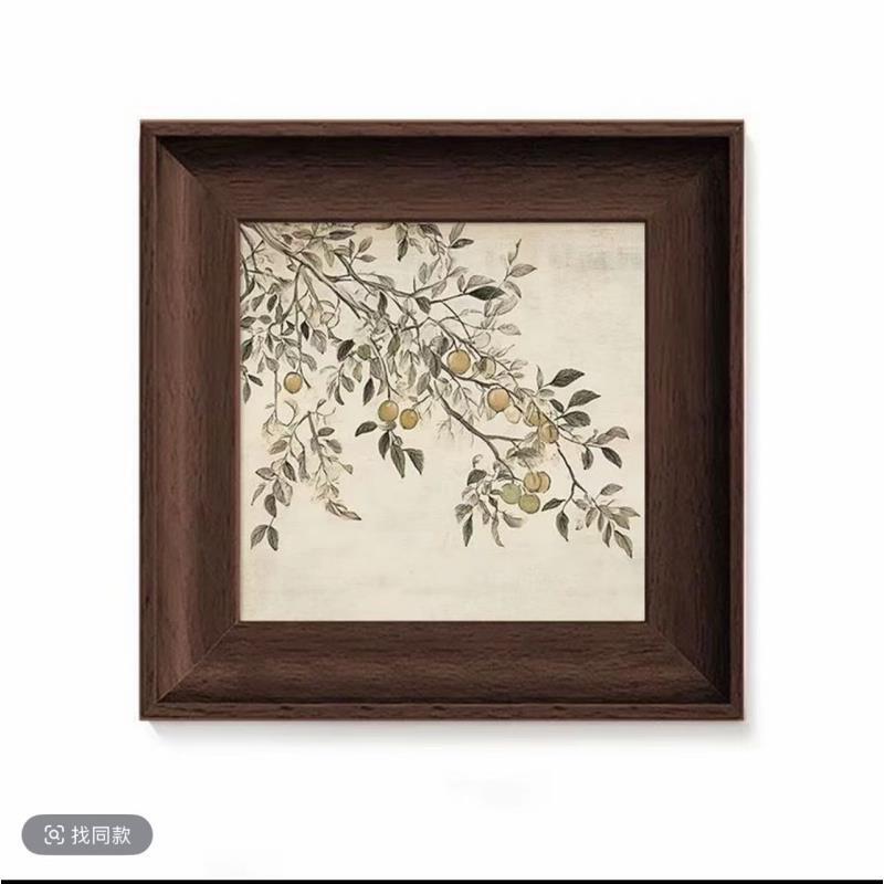 法式中古风苹果树玄关客厅餐边柜摆画美拉德餐厅卧室相框挂画H17
