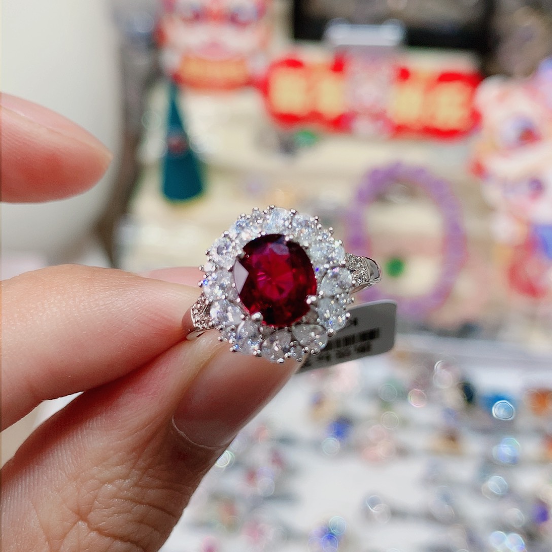 碧玺戒指戒指银S925镶嵌g****o