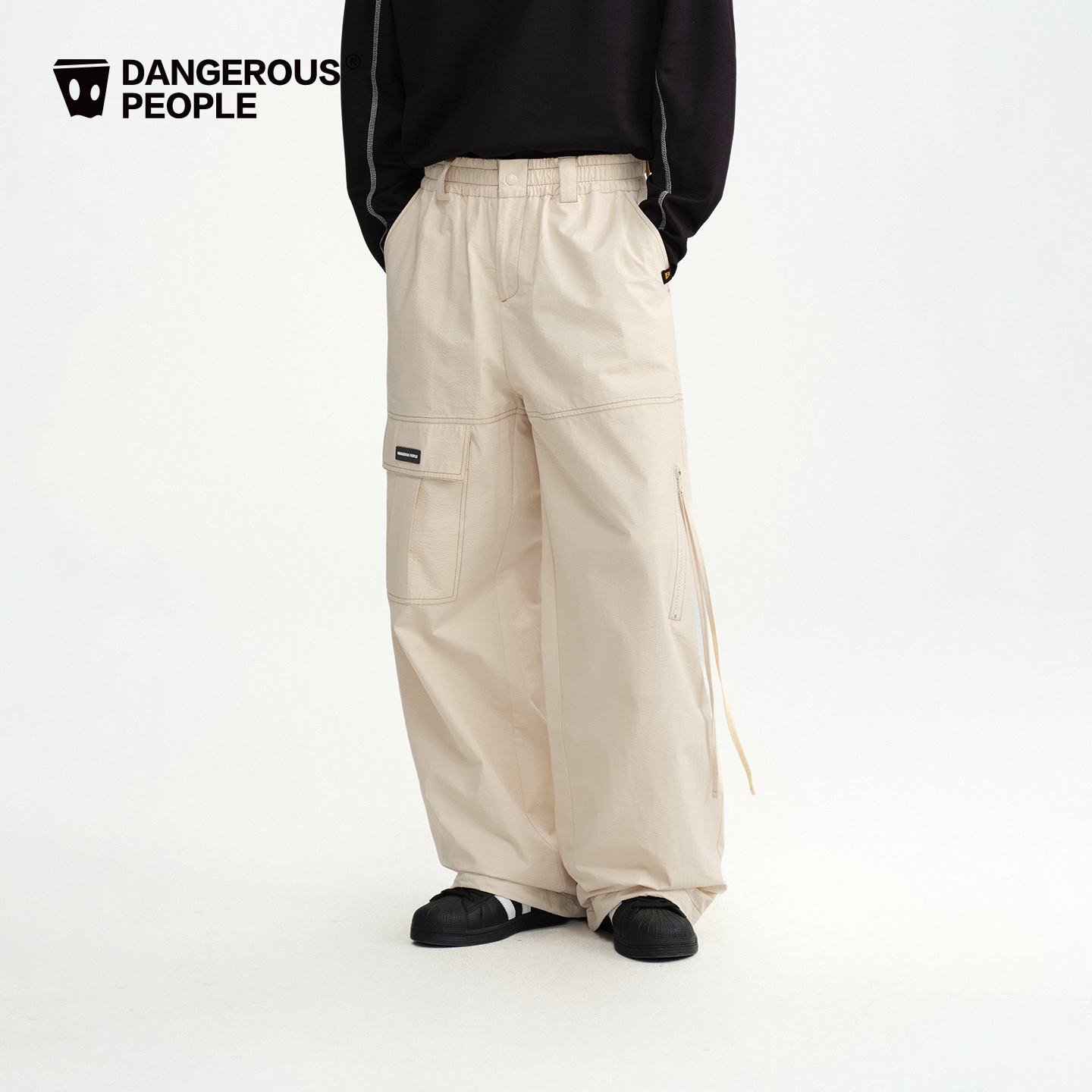 Dangerouspeople薛之谦dsp梭织休闲长裤秋季宽松简约百搭潮工装裤