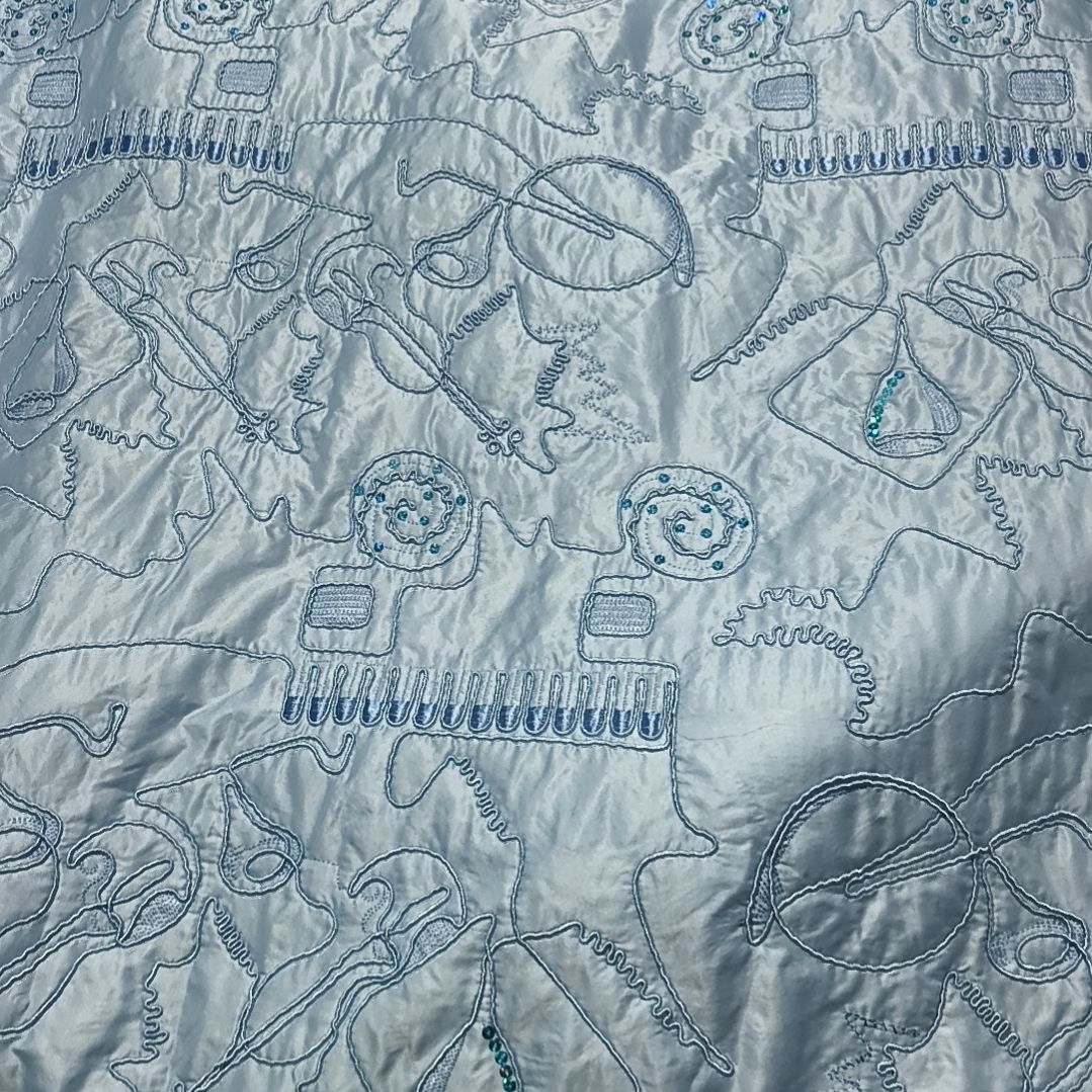 蓝色重工款绗棉12元1.5米