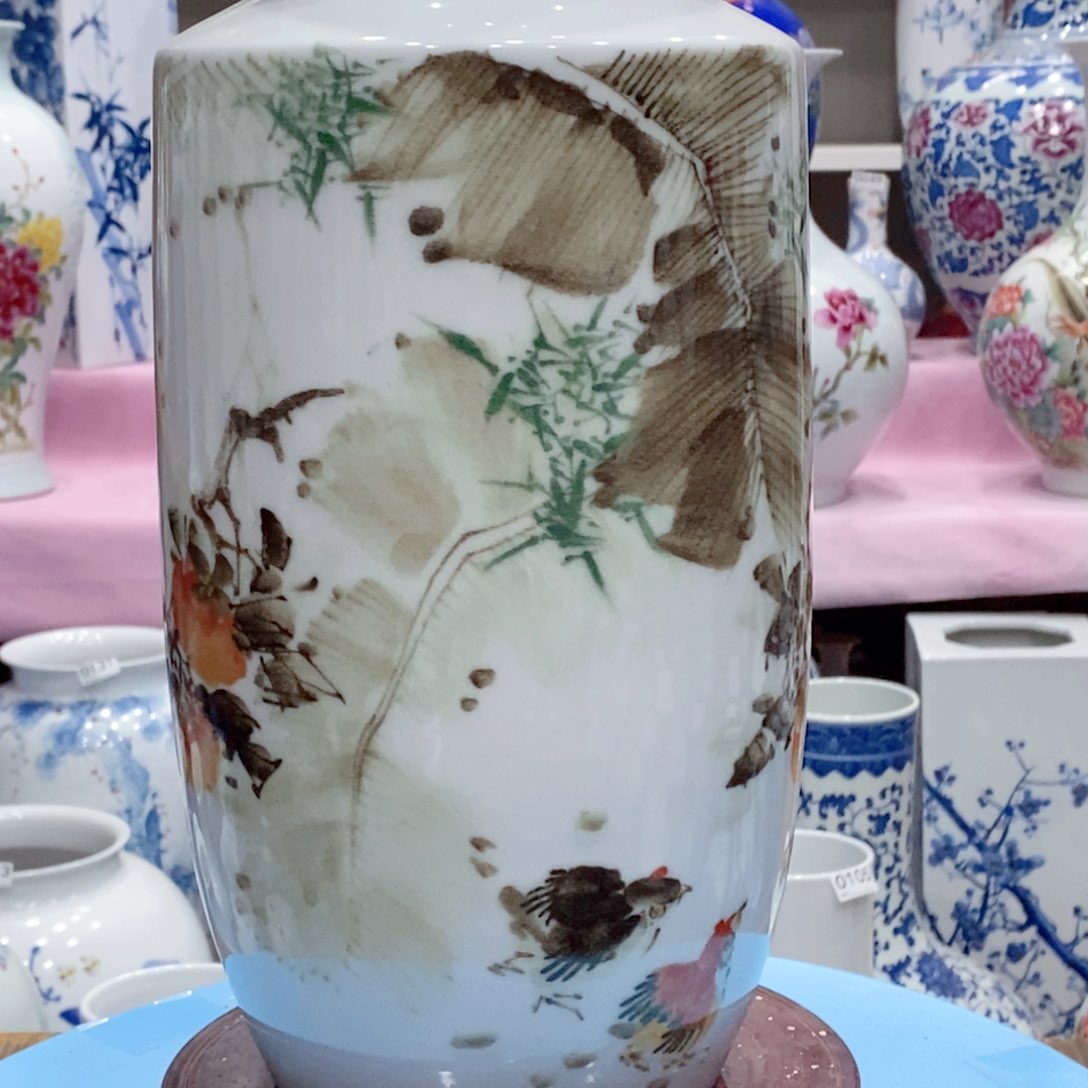 摆件景德镇陶瓷冬瓜瓶