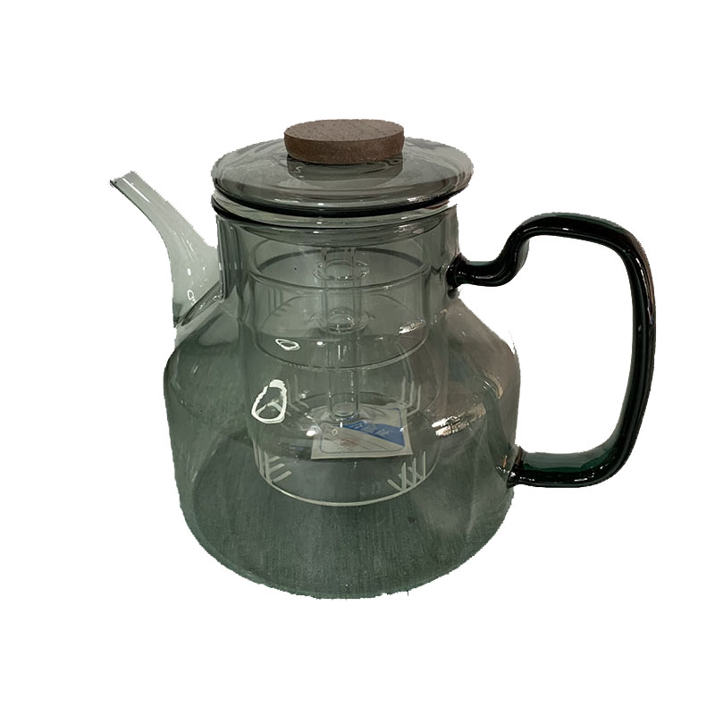 黑灰玻璃壶绿侧把茶壶大容量泡茶壶耐高温家用电陶炉养生壶茶具
