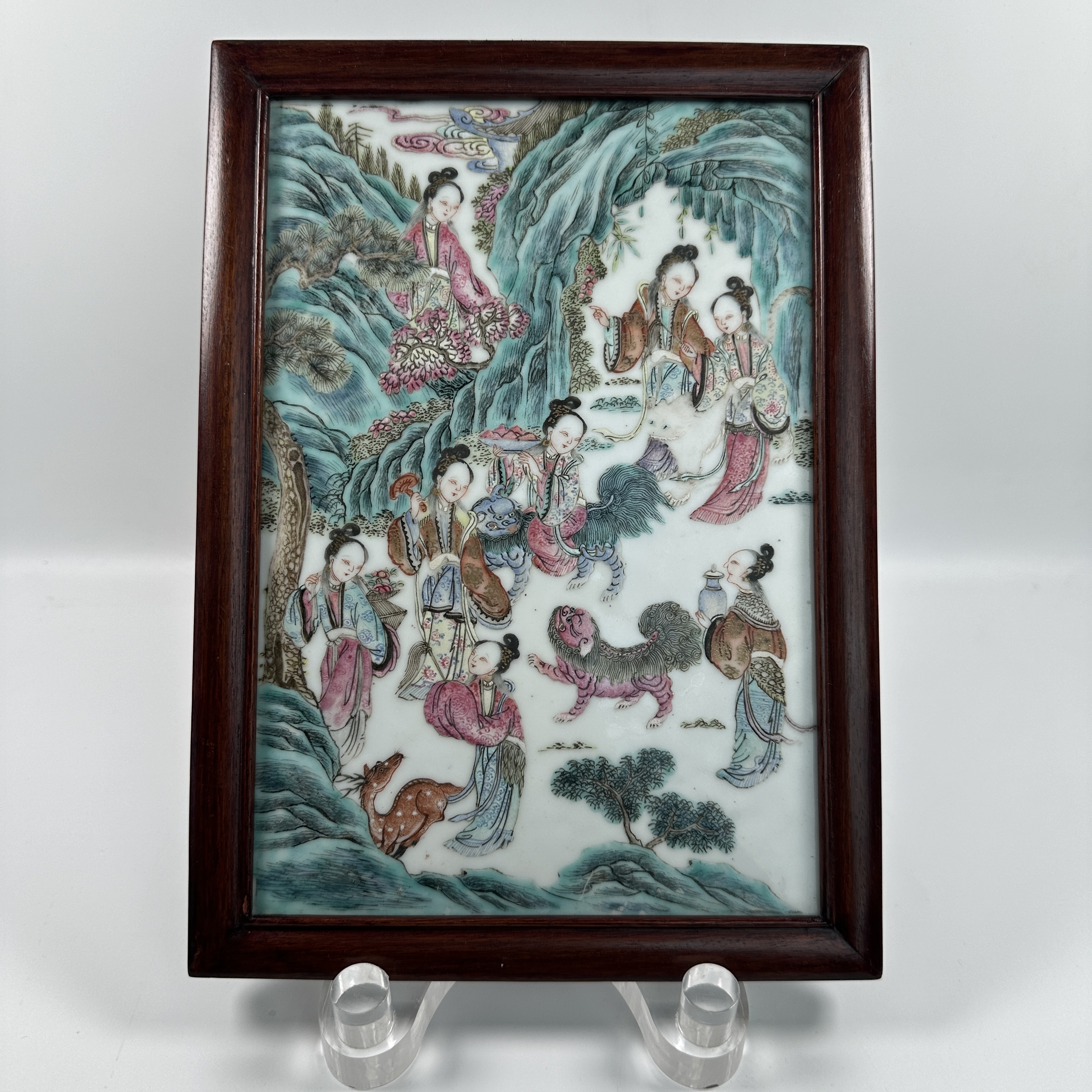 道光 粉彩群仙人物瓷板