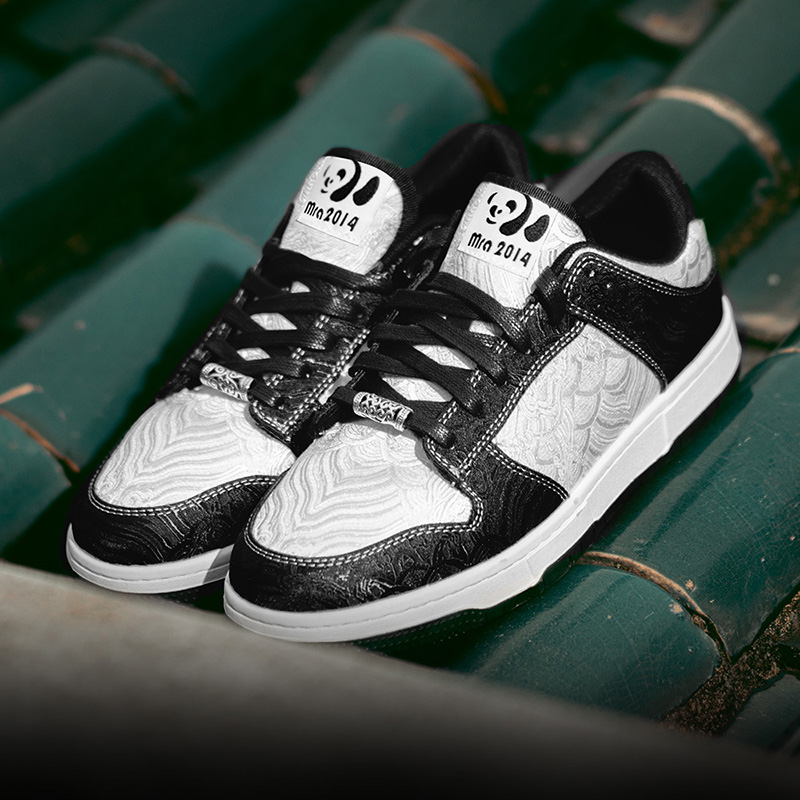 MRA熊猫丝绸滑板鞋男鞋2025新款秋季透气情侣百搭运动休闲潮鞋子