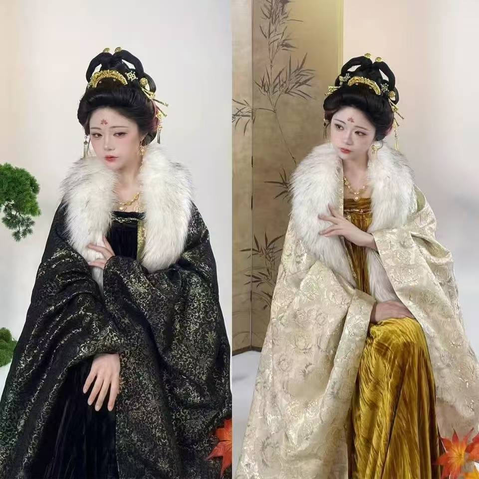 新品【大唐贵女】秋冬款唐制丝绒齐胸破裙大袖法门寺披袄冬季汉服