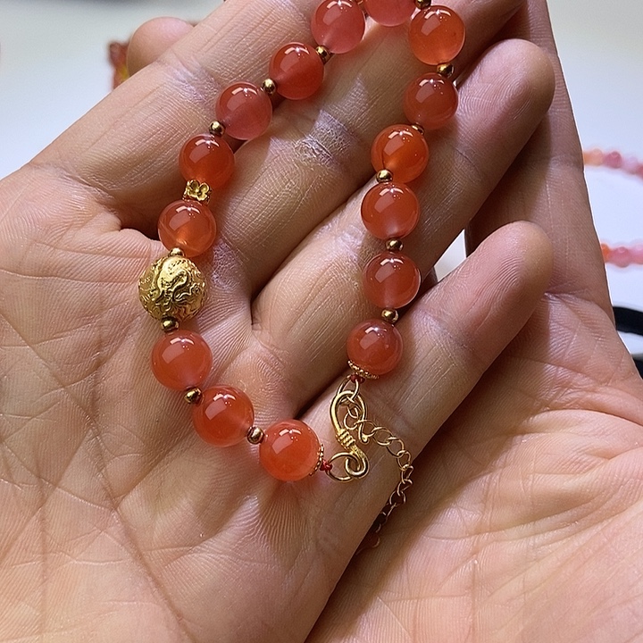 南红玛瑙未镶嵌手链