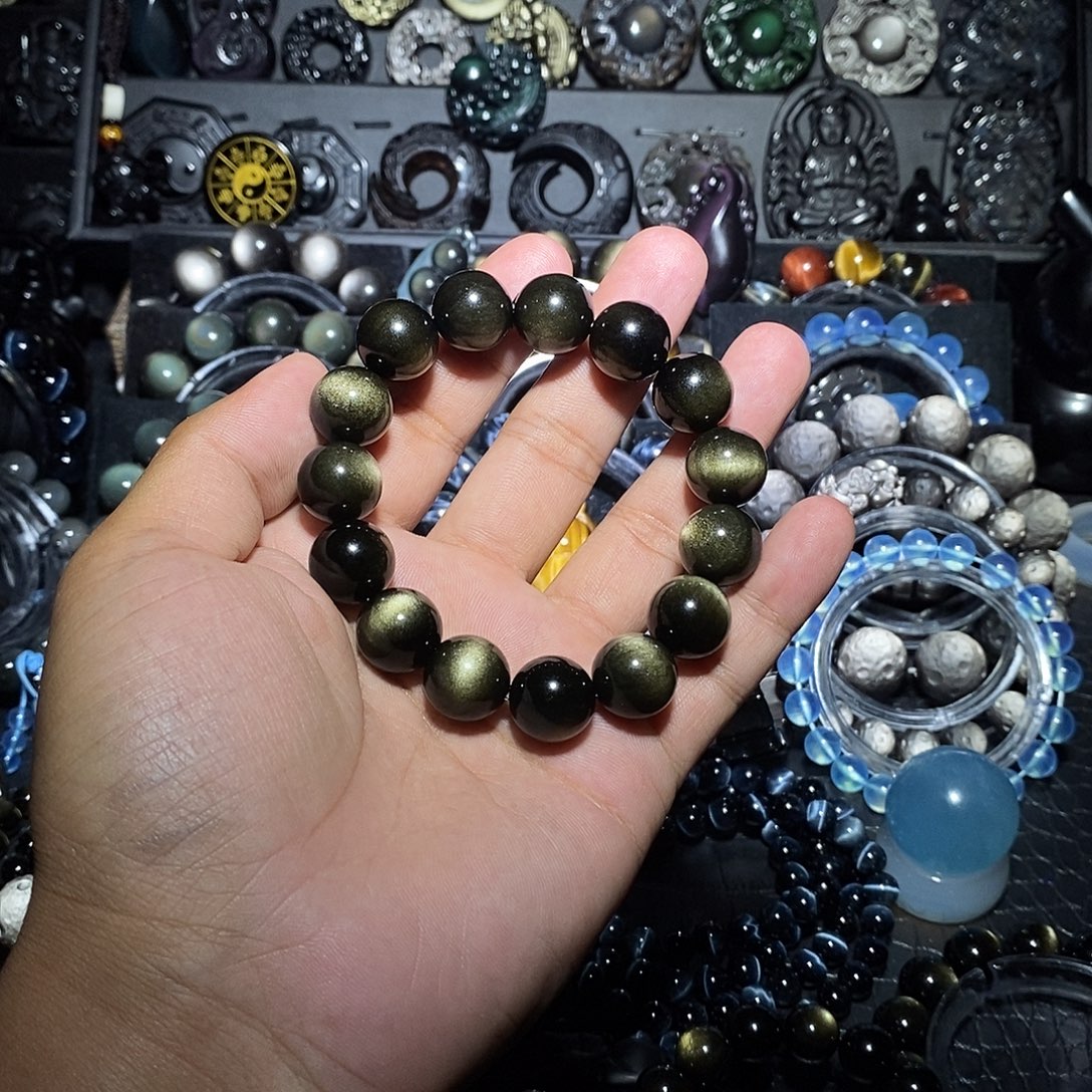 等***等未镶嵌黑曜岩手链