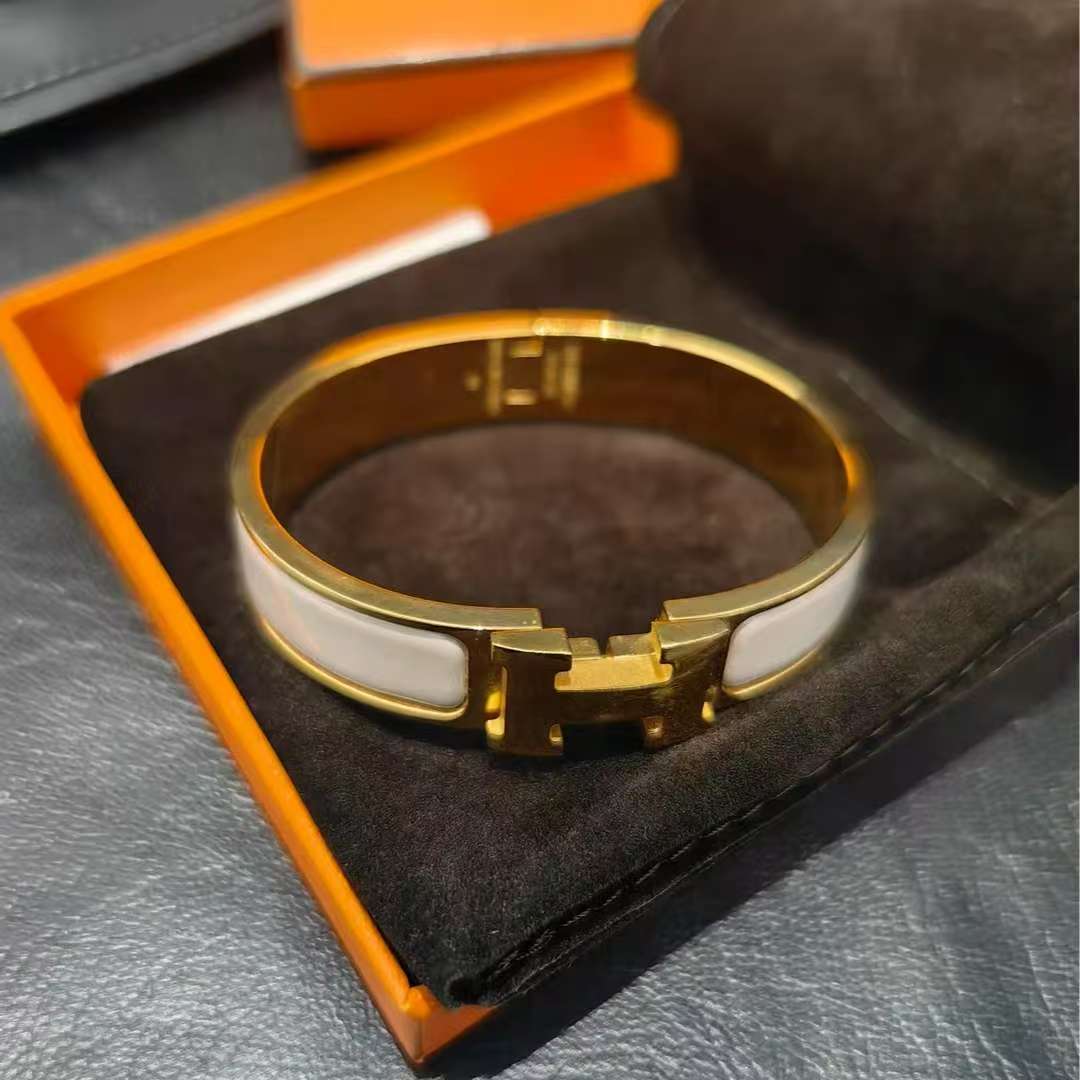 95新 Hermes/爱马仕 安洁利 爱马仕卡其色手镯