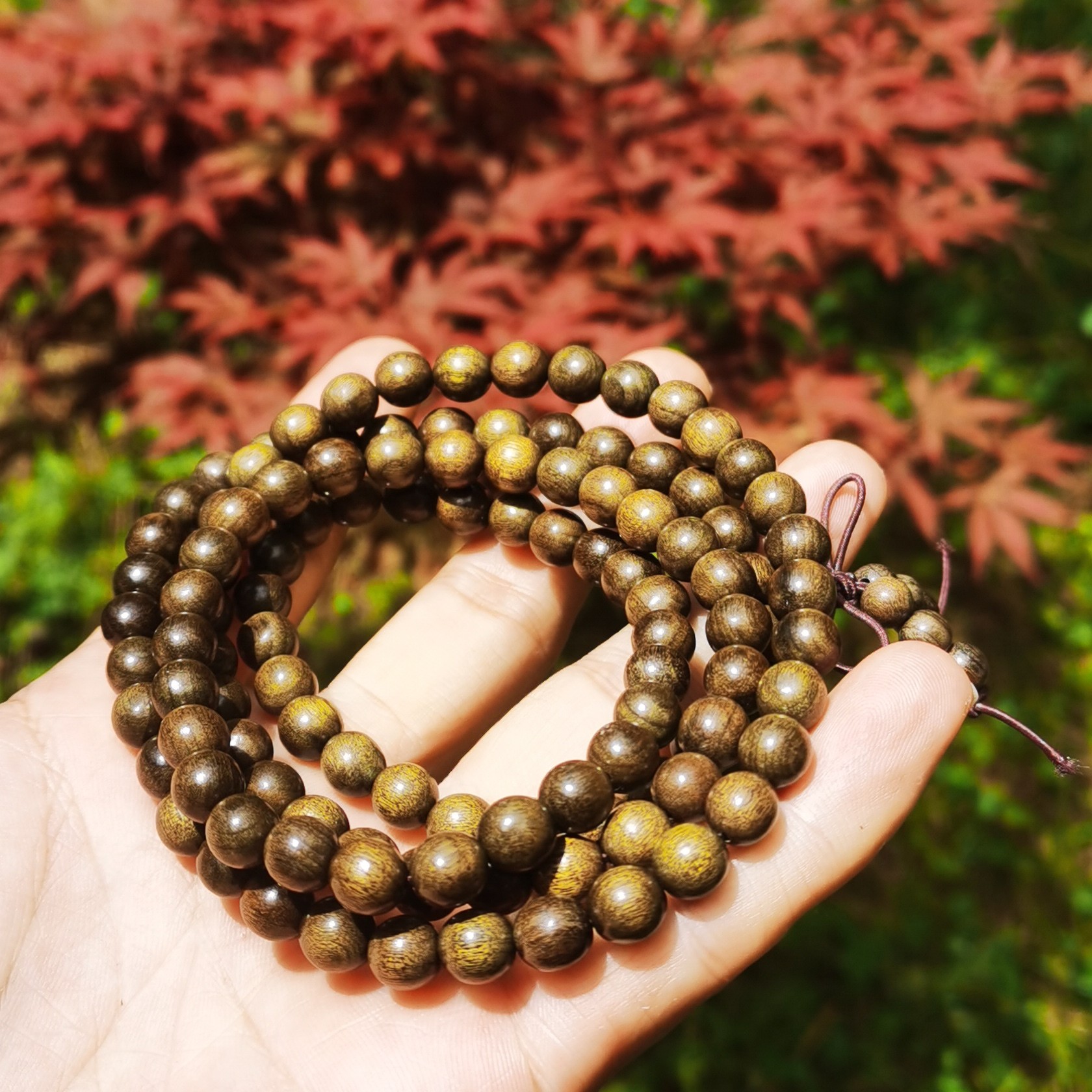 齐道人手戴金丝楠木手串 念珠 男女通用106颗到112颗之间