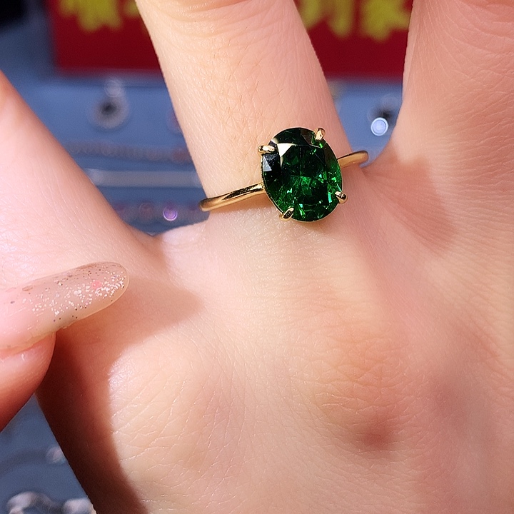 透辉石戒指银S925镶嵌