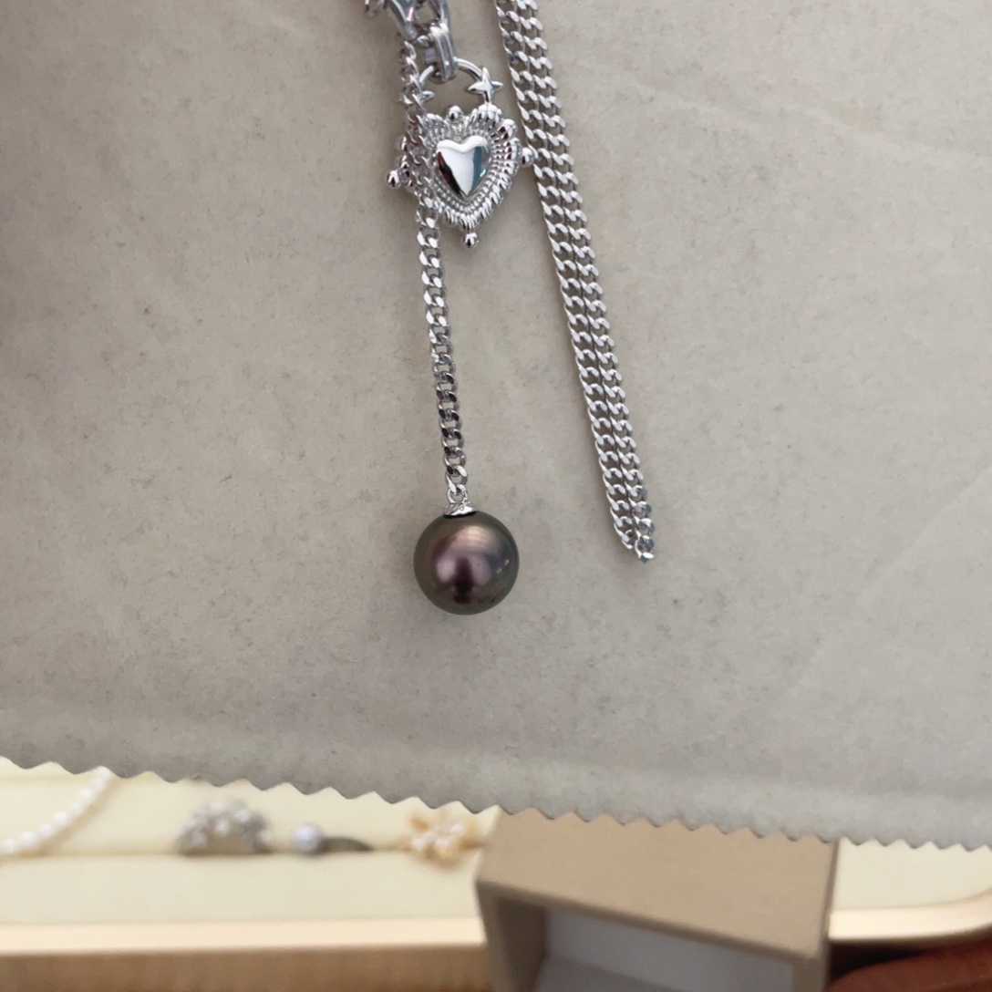 银S925镶嵌颈饰海水珍珠L82