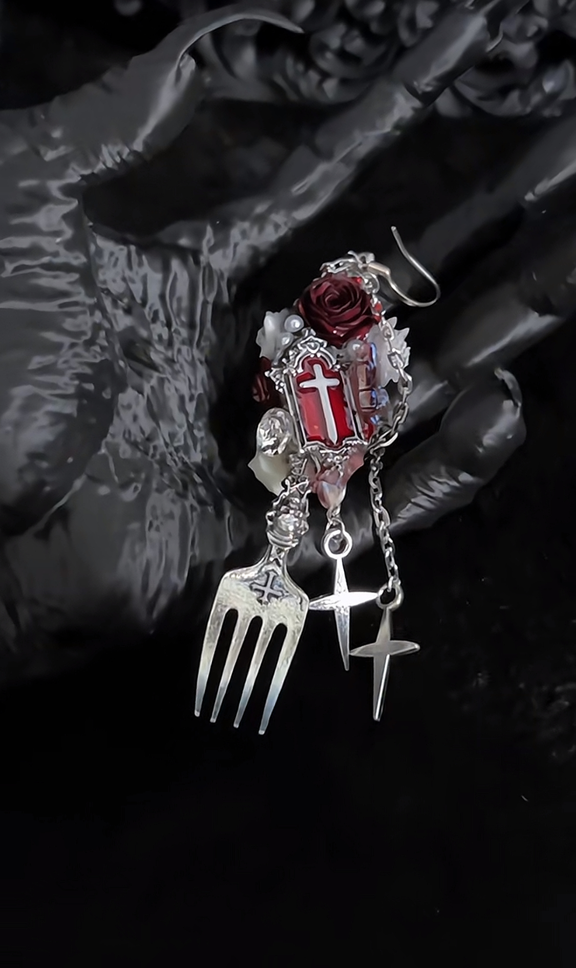 合金树脂耳饰 B九幽原创纯手工耳饰重工暗黑哥特赛博朋克小众设计