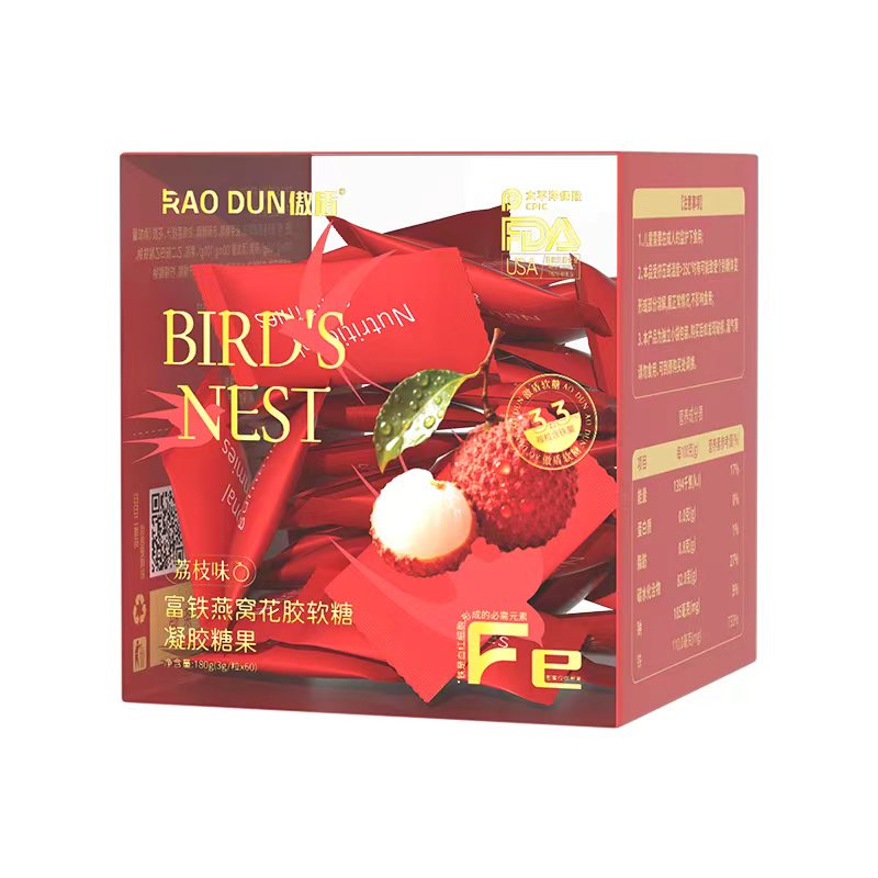 傲盾富铁燕窝花胶软糖凝胶糖果燕窝花胶软糖旗舰正品