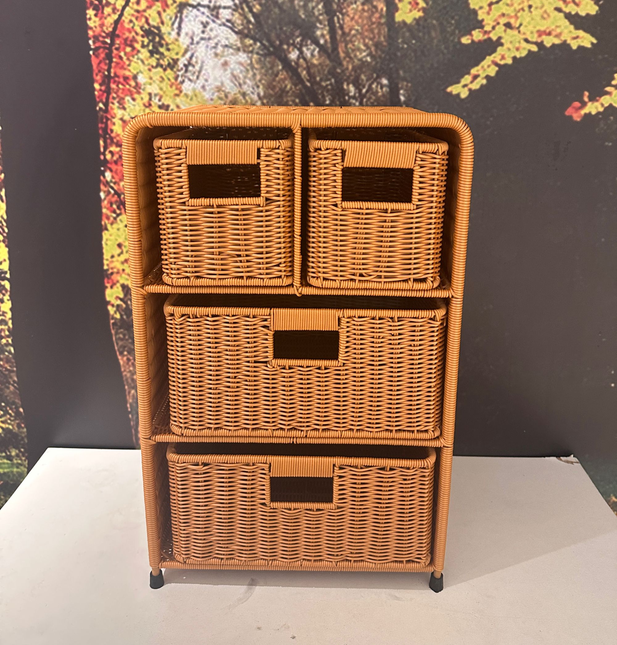 床头柜家用大容量抽屉式特大号藤编置物手工多层储物柜收纳柜创意