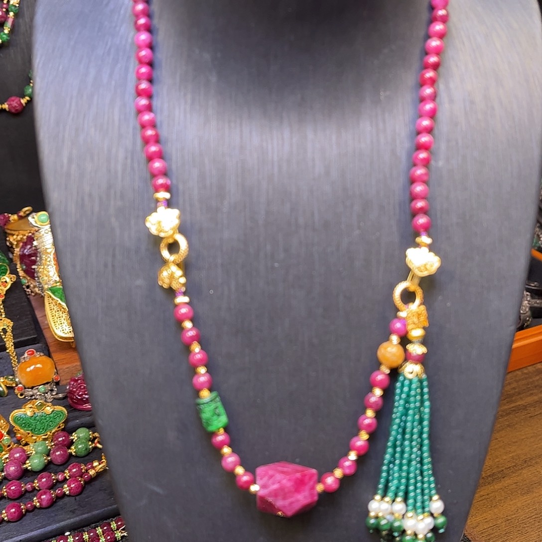 红宝石银S925镶嵌颈饰