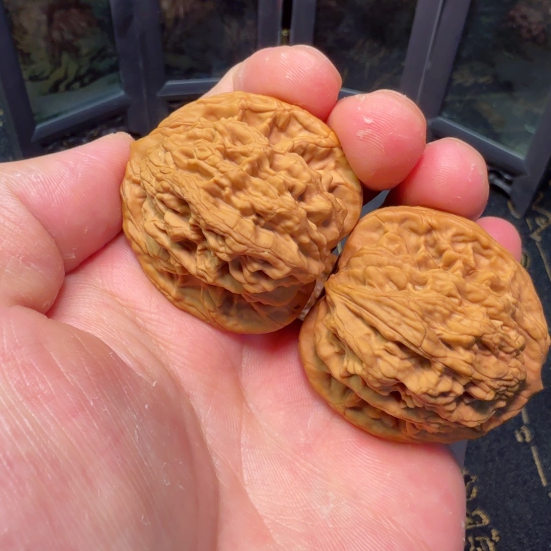 文玩核桃把件粗筋虎头40