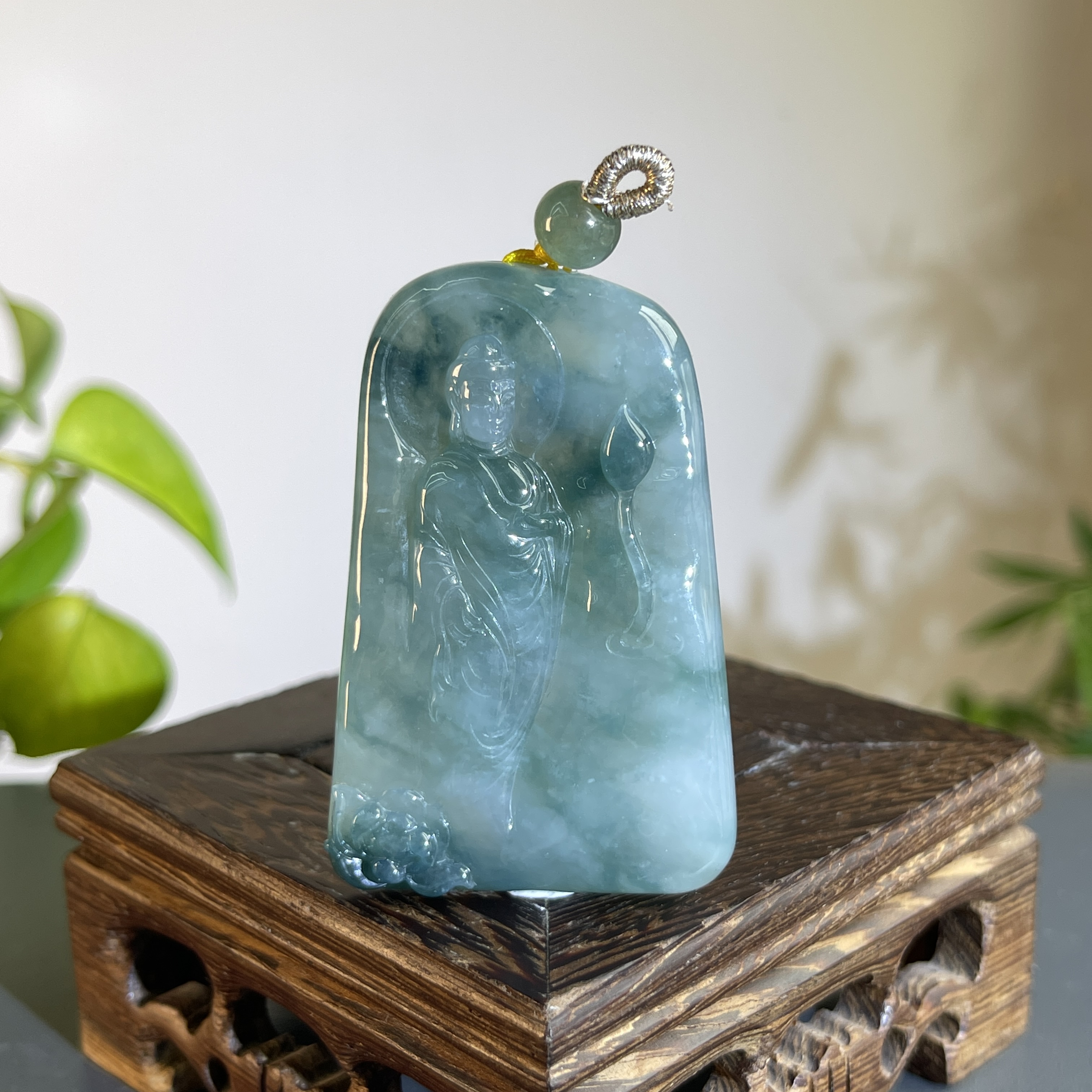 JXB18-134  天然缅甸A货翡翠 阿弥陀佛