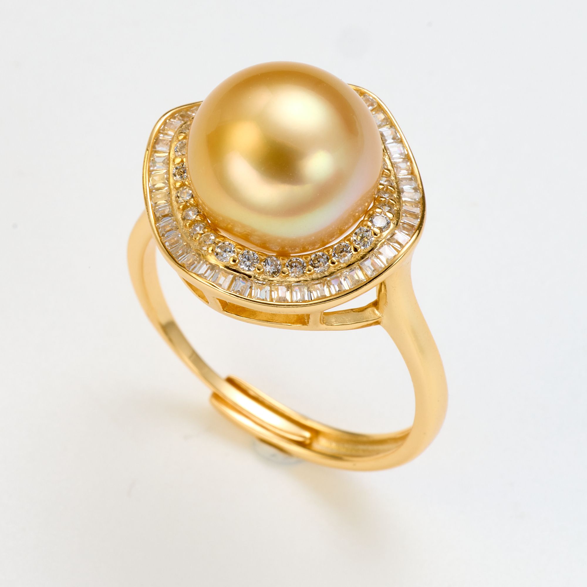 【新东方专属】俏若兰925银10-11mm海水南洋金珠戒指ZJ-A-63020