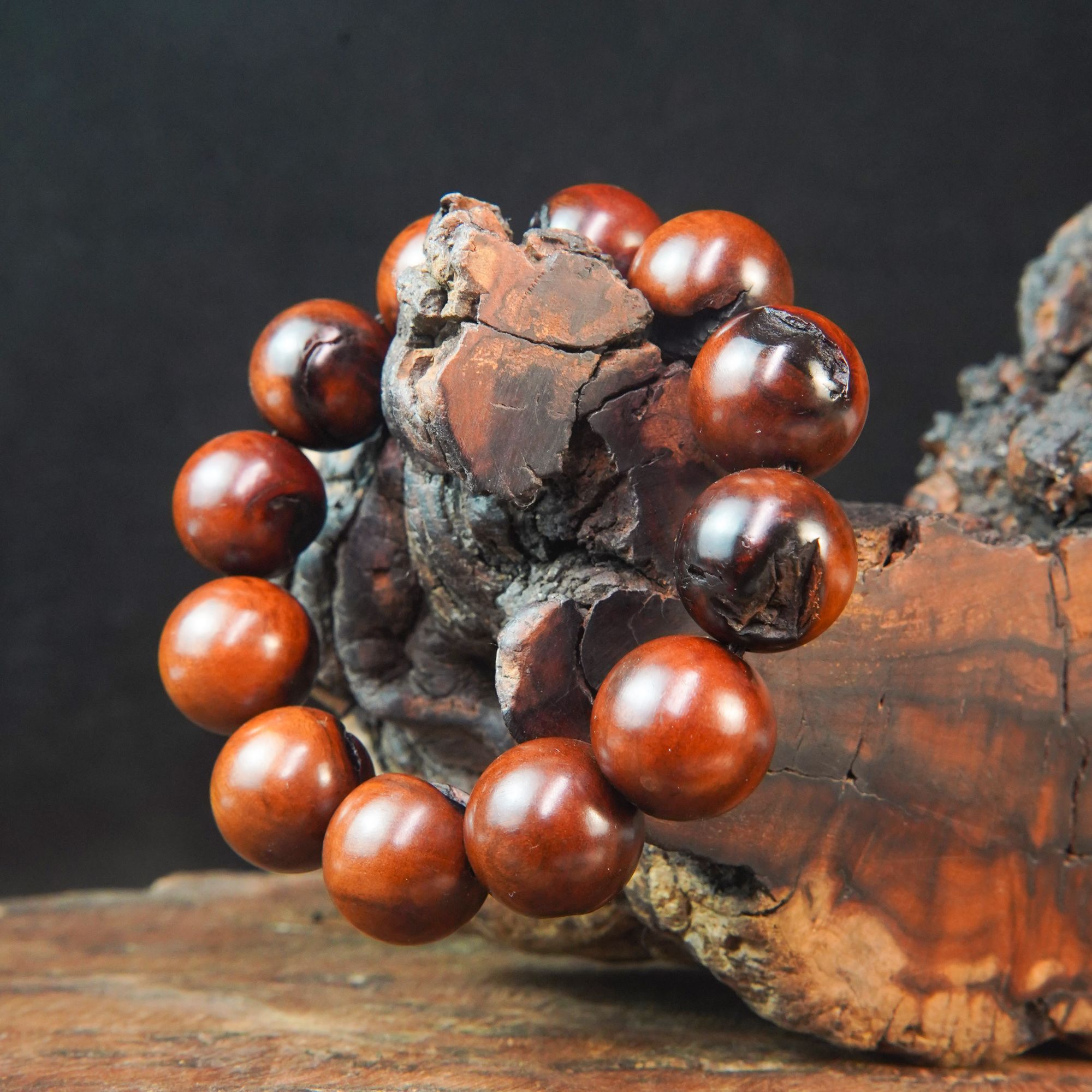 大自然天然雷焦雷痕枣木手串