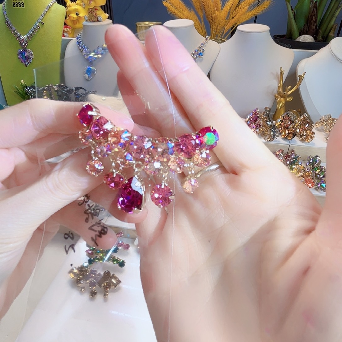 琉璃纯铜合金施华发夹