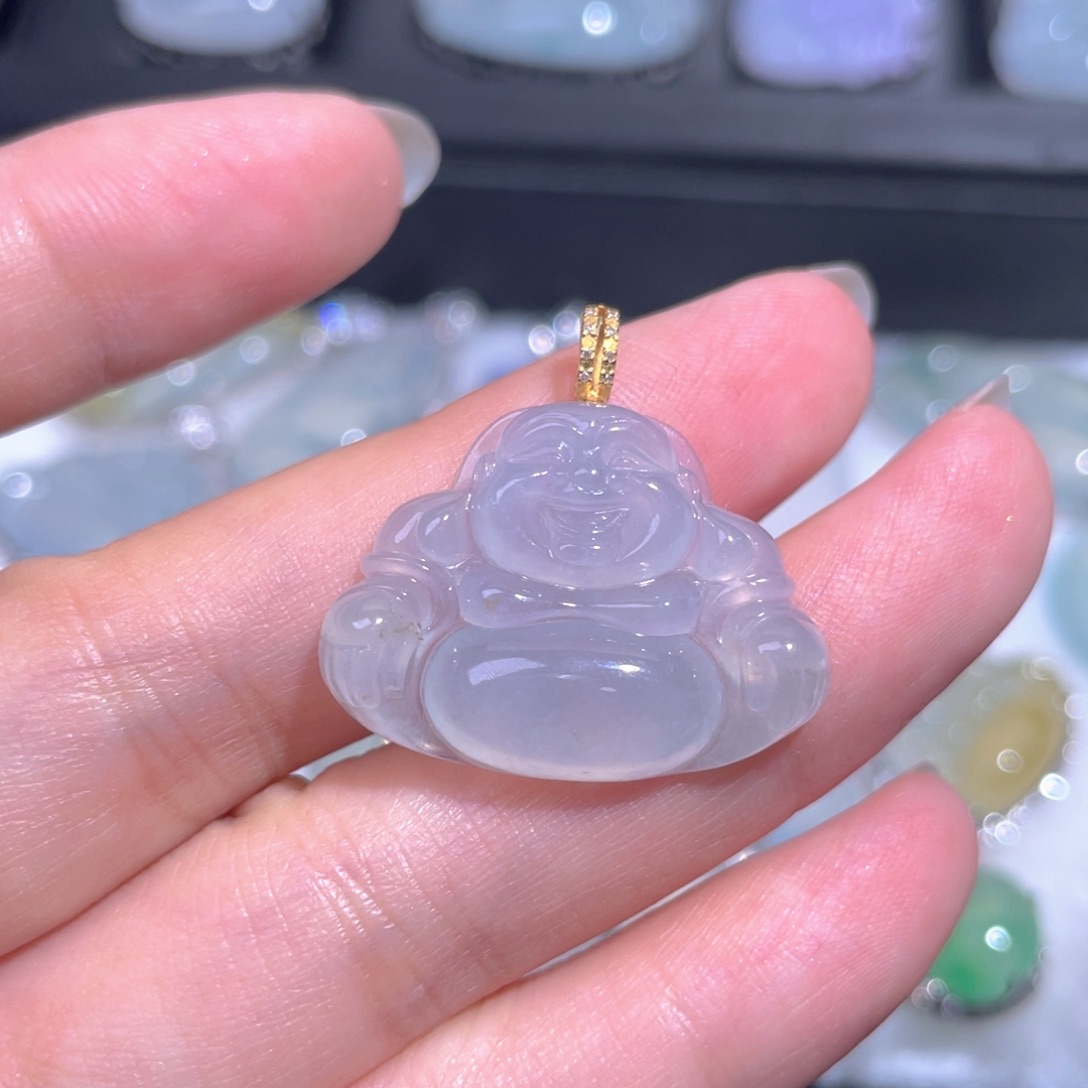 颈饰18K金镶嵌翡翠翡翠