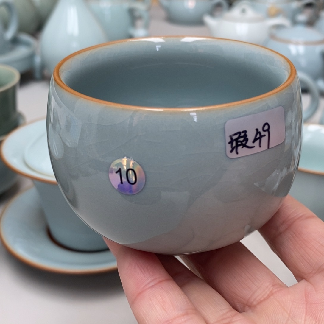 支钉龙蛋杯瑕无落款10无礼盒