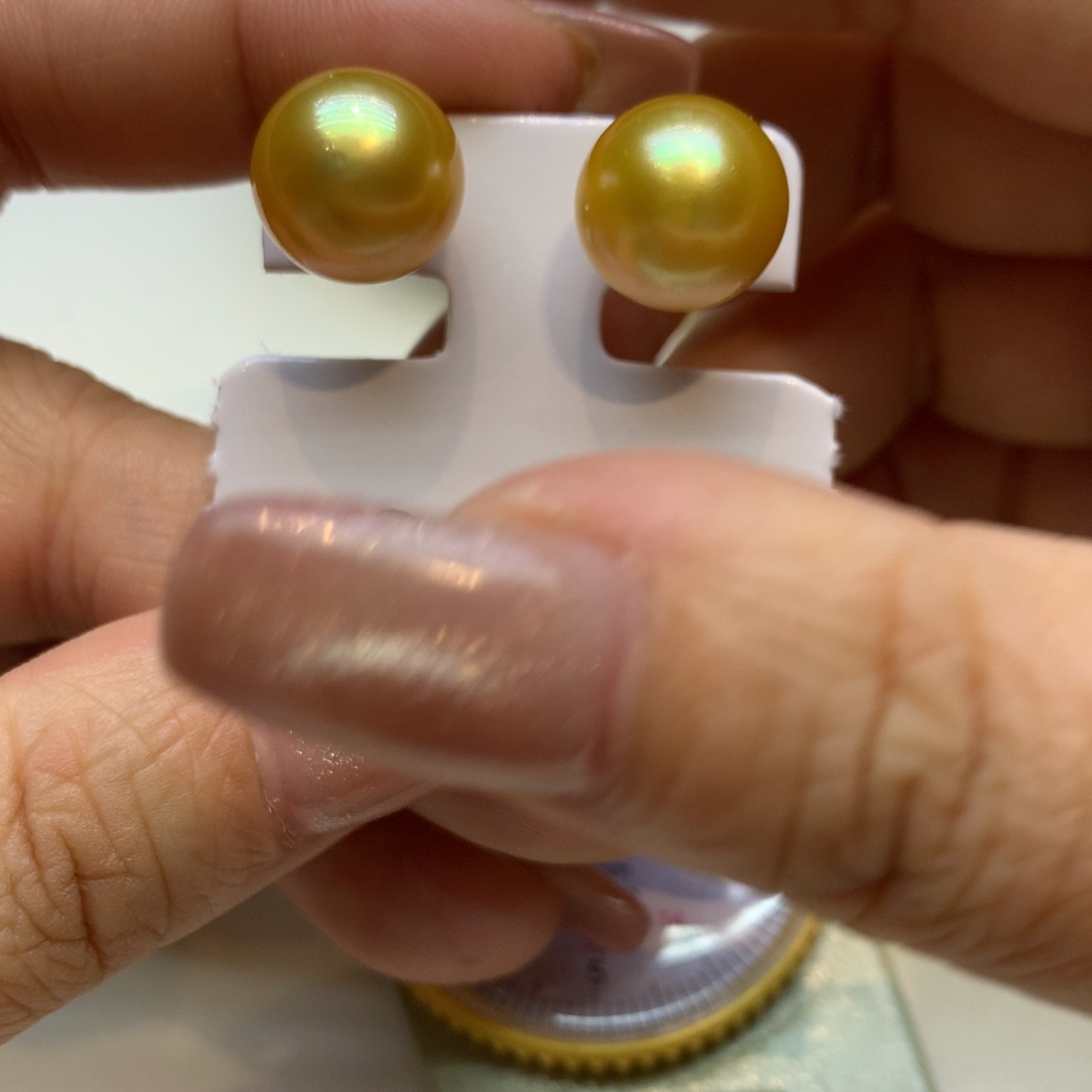 18K金镶嵌耳饰海水珍珠