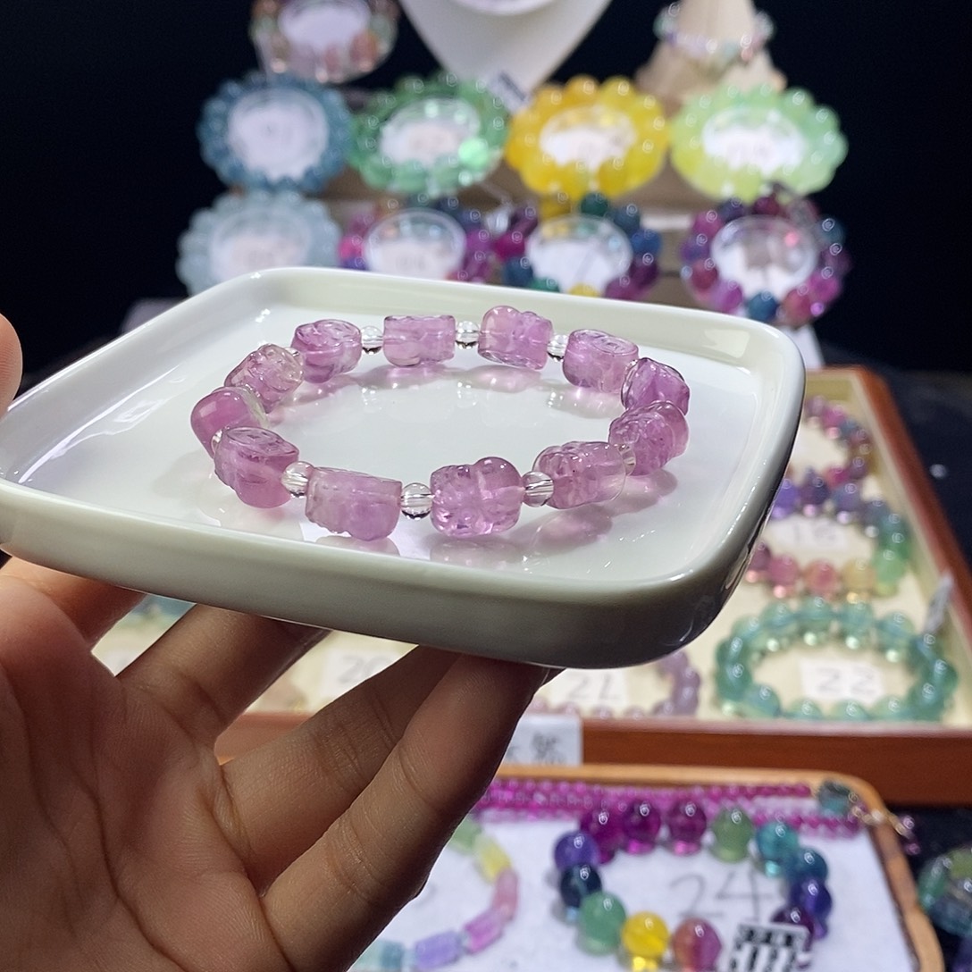 手链未镶嵌萤石貔恘紫红