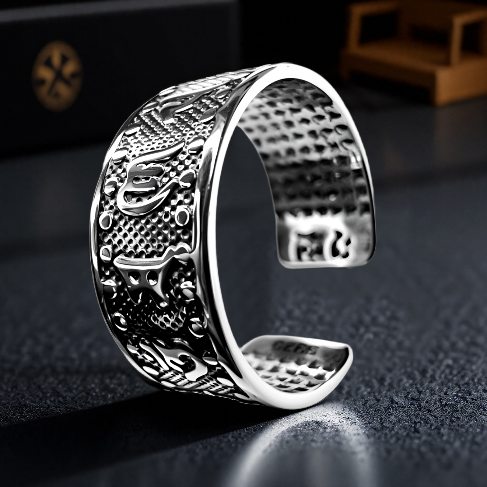 925银戒指 招财转运复古心经戒指本命佛男女士潮开口可调925纯银