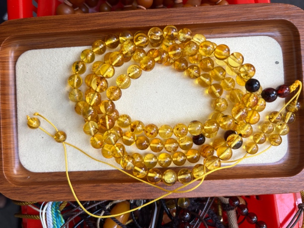 天然琥珀蜜蜡花珀108