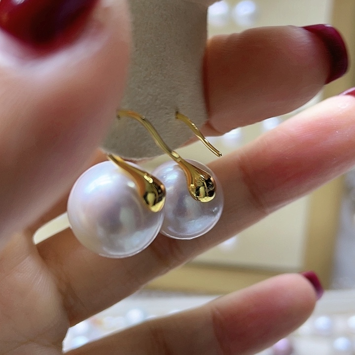 淡水珍珠耳饰银S925镶嵌