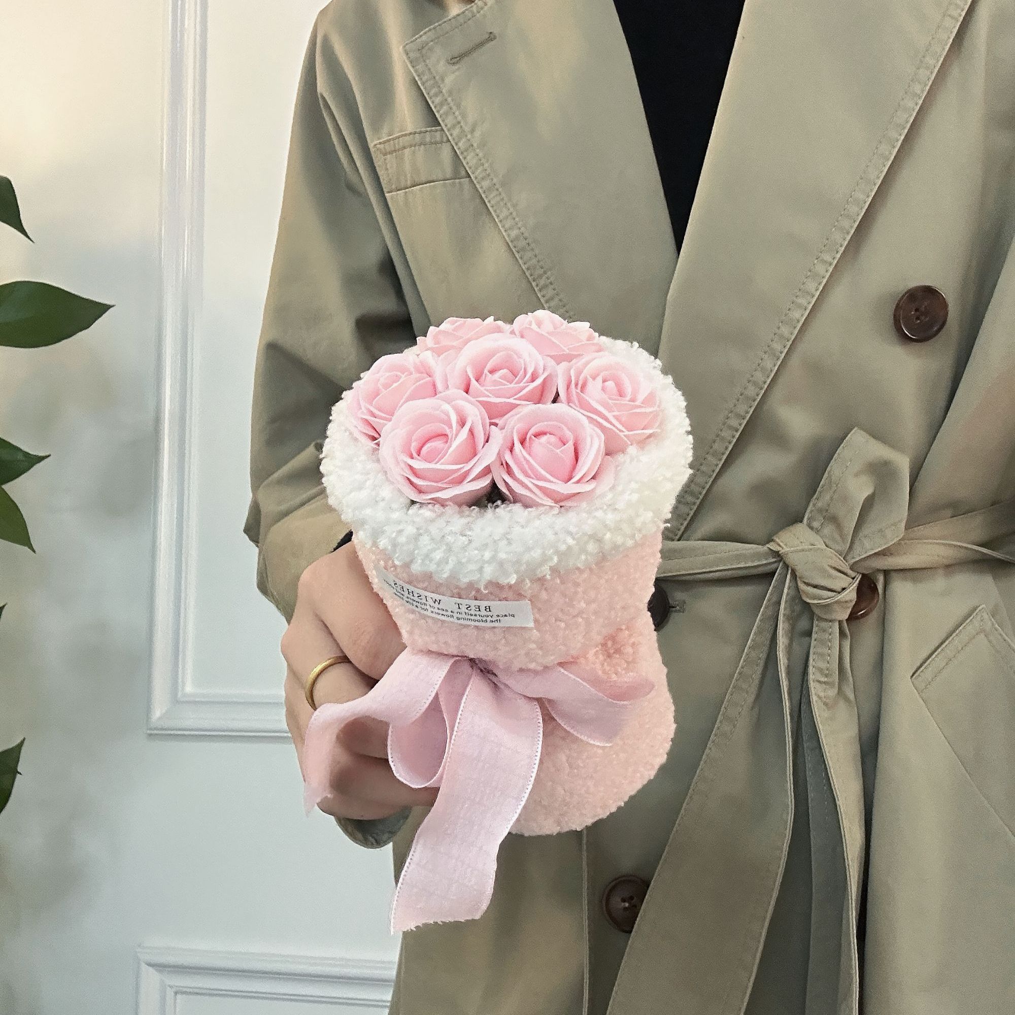 情人节生日礼物迷你花束毛绒仿真皂花情人节结婚伴手礼对象见面