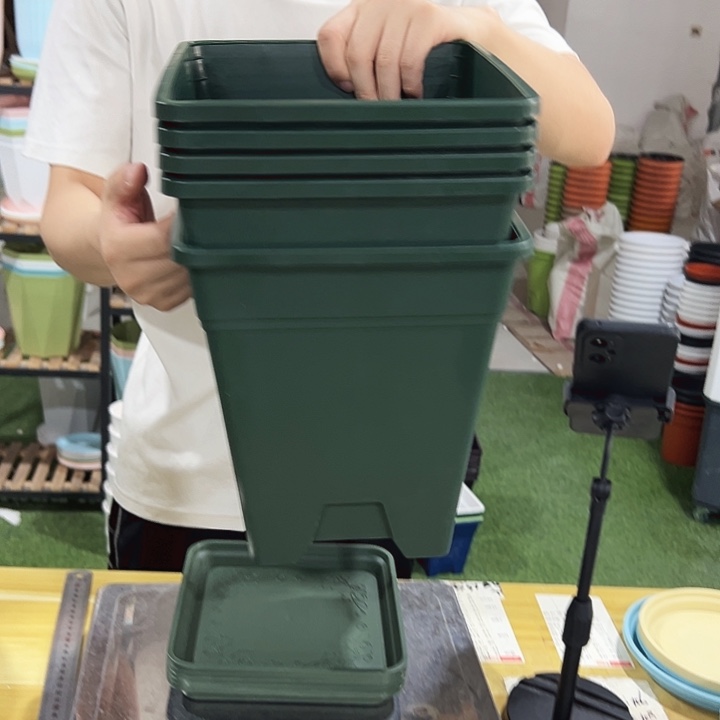 方盆口23高26军绿带托5只