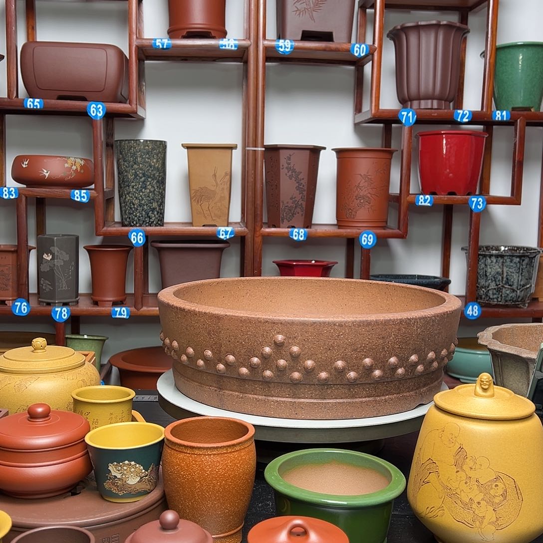 紫砂花盆风****羊圆盆花盆