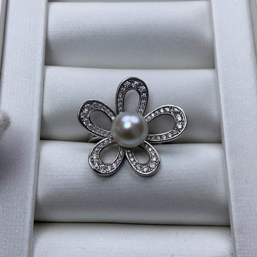 海水珍珠戒指银S925镶嵌