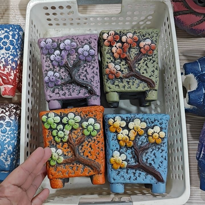 红陶吸水透气的白陶花盆凑满12发货
