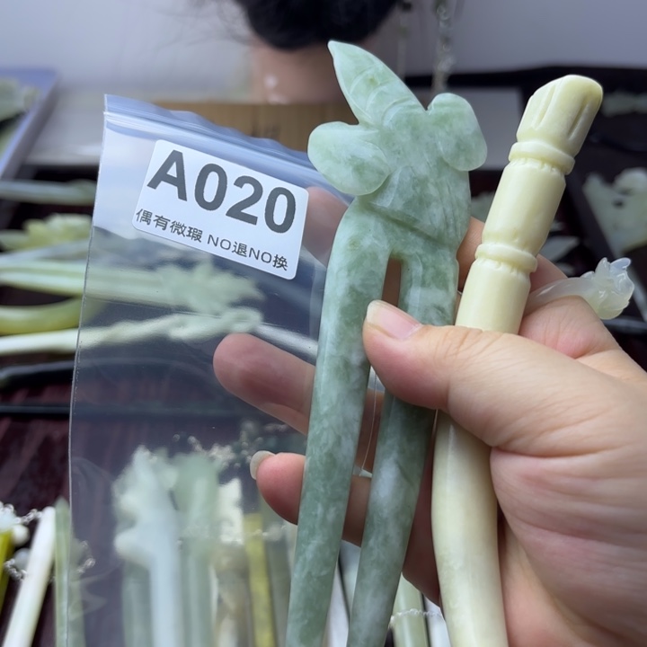 蛇纹石玉发饰合金❤️****