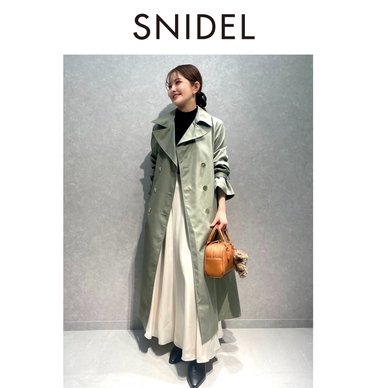 SNIDEL秋冬时尚休闲气质设计师百搭中长款风衣SWFC244132