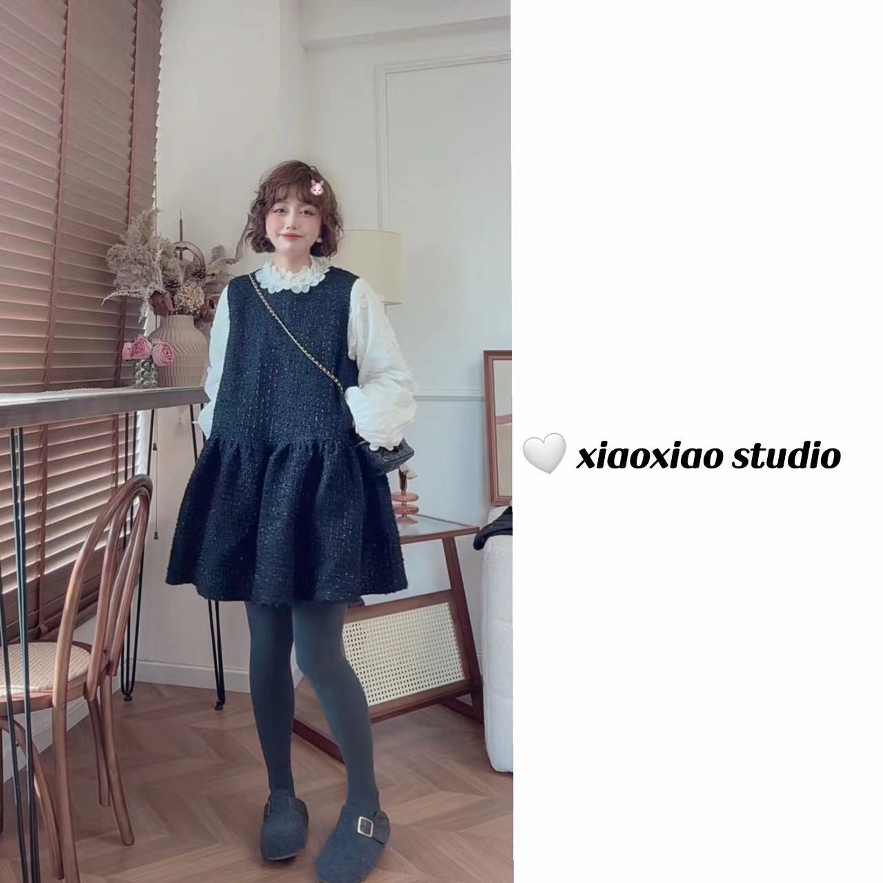 【赫本小姐】【亮闪闪的超好看】【肚子大屁股大友好】潇潇坎肩裙XS2688