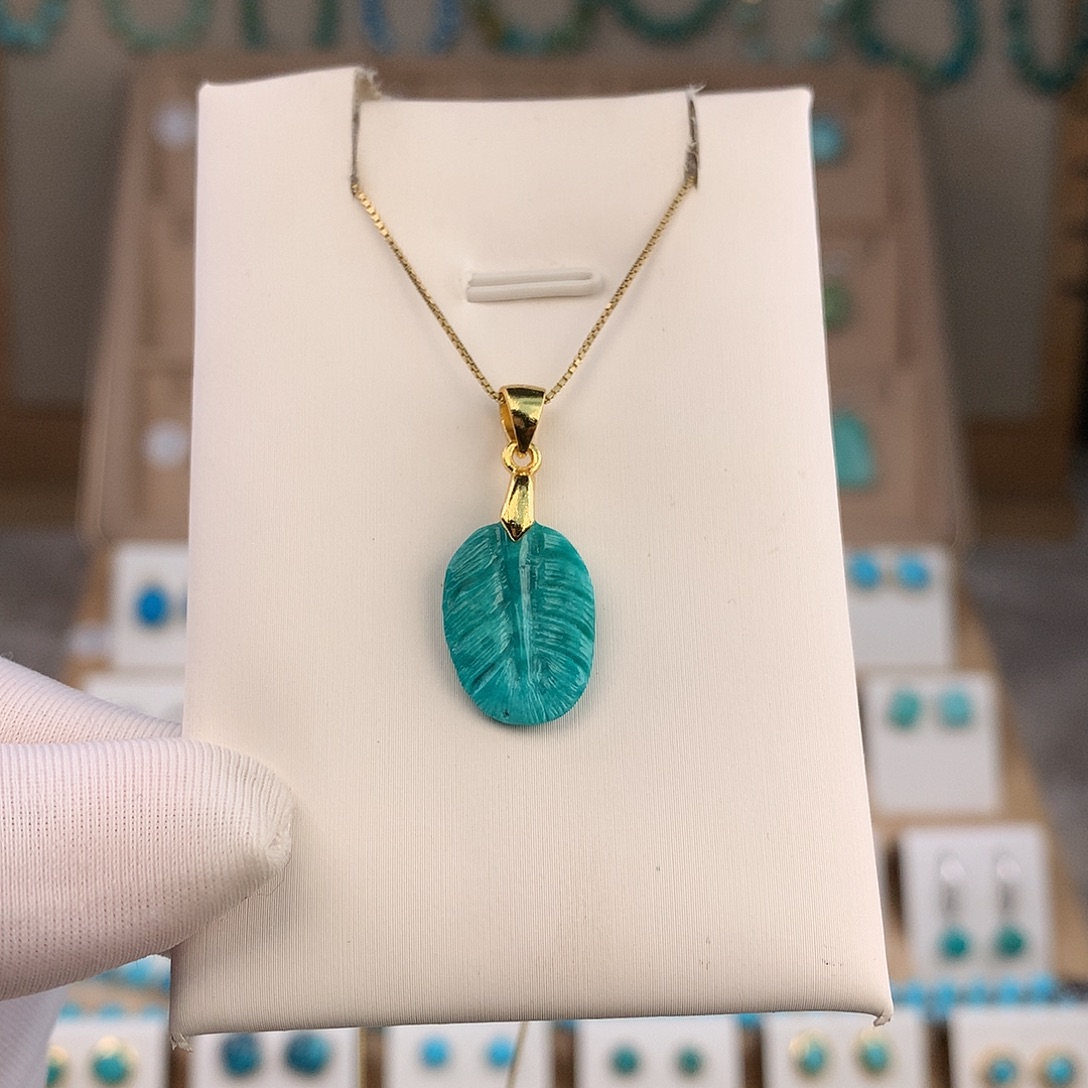 绿松石银S925镶嵌耳饰