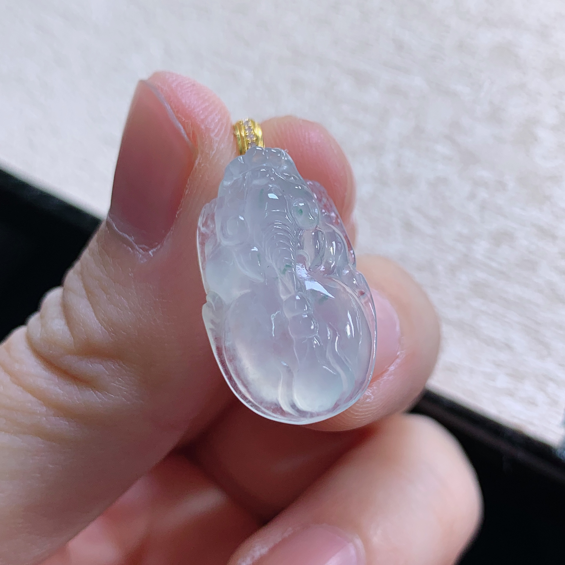 缅甸天然翡翠A货老坑冰种飘花貔貅吊坠精品时尚挂坠22.5*13.8*7.4