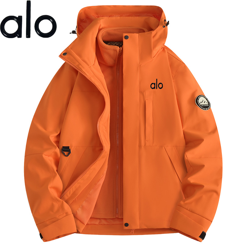alo户外冲锋衣男女同款三合一暴雨级防风防水外套三防旅游登山服