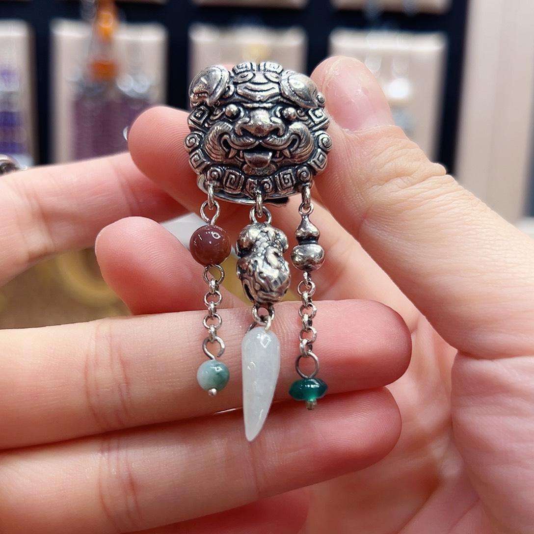 翡翠银S925镶嵌戒指/指环戒指