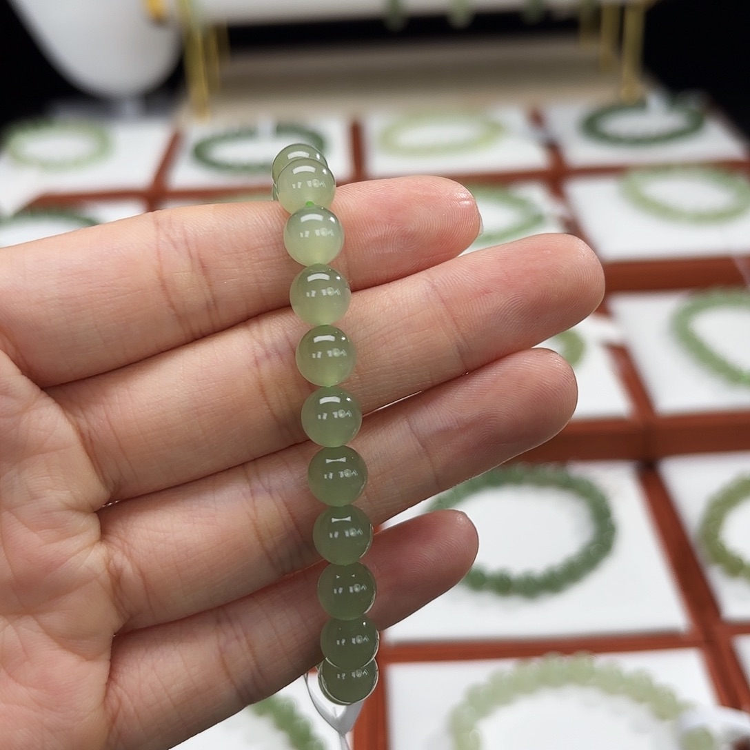 和田玉手串未镶嵌海**出