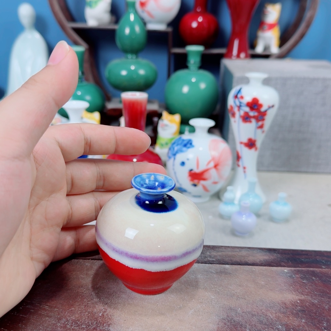 陶瓷手工小花器摆件