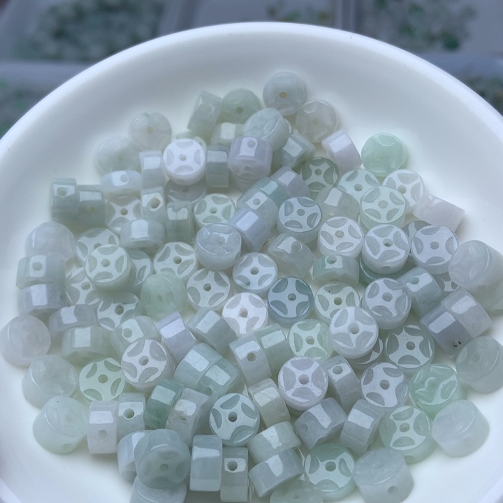 散珠翡翠卡8双面金钱扣50个