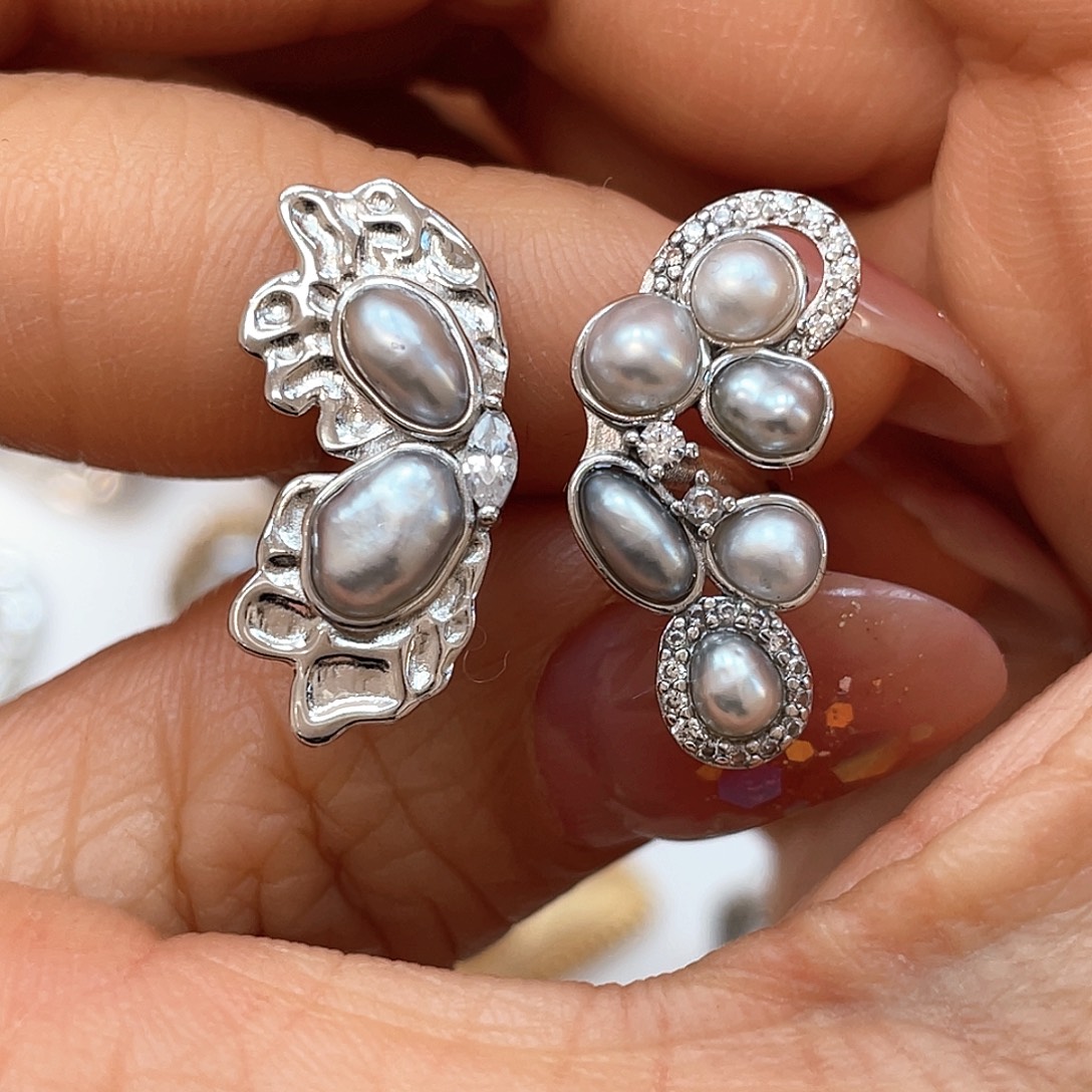 海水珍珠戒圈银S925镶嵌