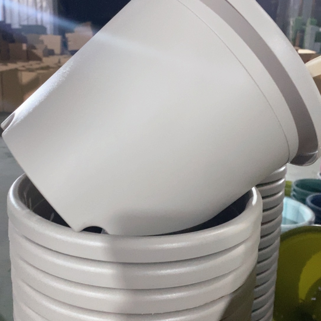 树脂四季盆4#带拖灰白微瑕8